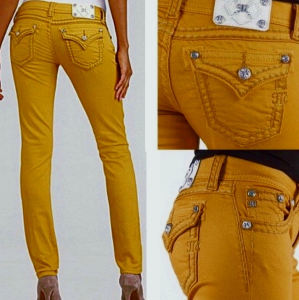 MISS ME straight Skinny Leg Size 28 Low Rise Mustard Fall Color Jeans